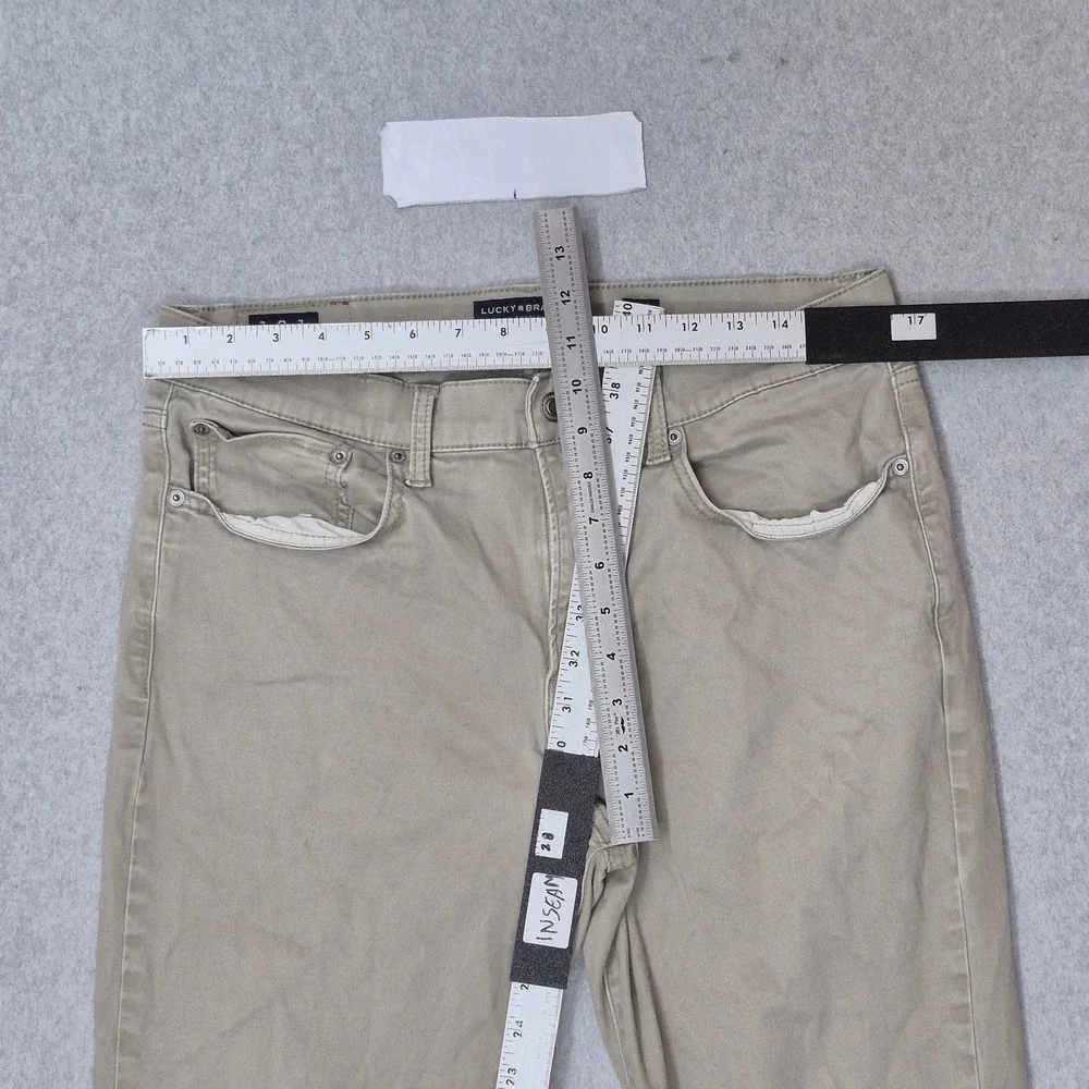 Lucky Brand Men Pants 34X30 Khaki Khakis 121 Slim Straight Button 28